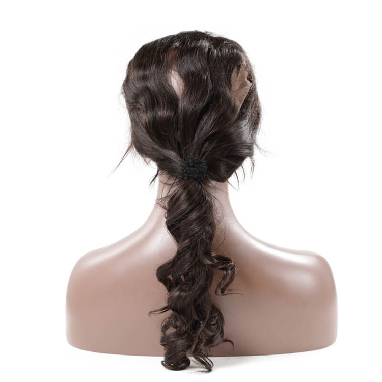 Cabello virgen liso 360 Frontal de encaje, Frontal de ondas de agua para mujeres 1