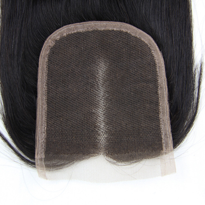 Heiße Verkaufs-Jungfrau-gerades Haar 4x4 Spitze-Schließungs-Rückseite 1