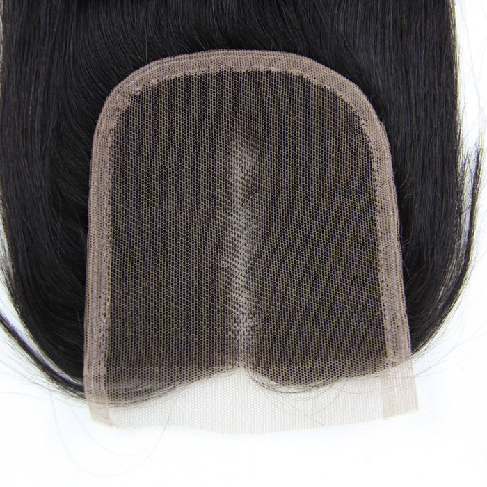 Hot sale Virgin Straight Hair 4x4 Lace Closure Back 1