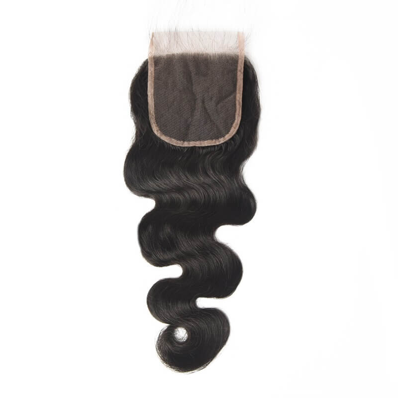 4*4 Unprocessed Virgin Hair Body Wave Lace Closure Natural Color lc002 0