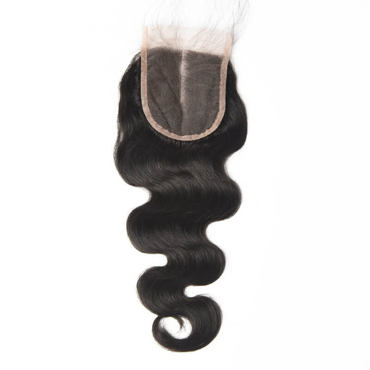 4*4 Obehandlat Virgin Hair Body Wave Spetsförslutning Naturlig färg 2