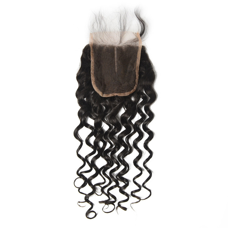 Billigaste Virgin Hair Water Wave Lace Closure, Natural Back 2