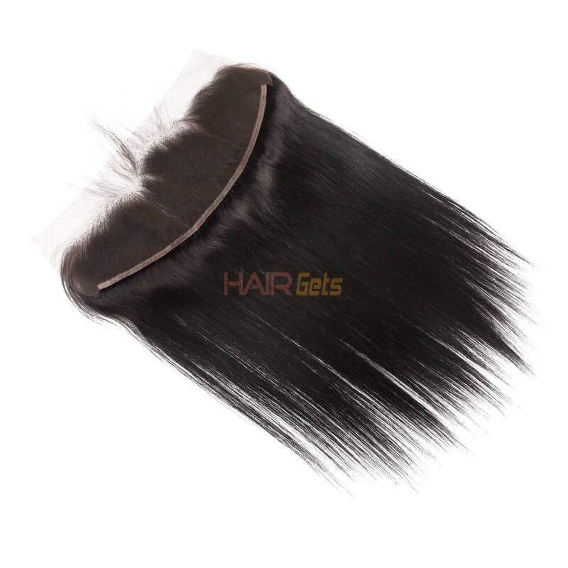 Frontal de renda reta de seda feita por cabelo virgem real à venda 8A 0