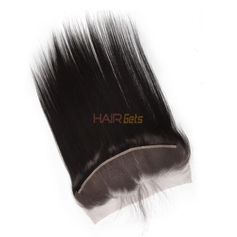 Frontal de renda reta de seda feita por cabelo virgem real à venda 8A 1