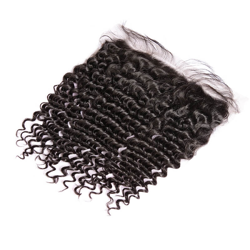 Cheapest Virgin Hair Deep Wave Lace Frontal, Natural Back lf004 0