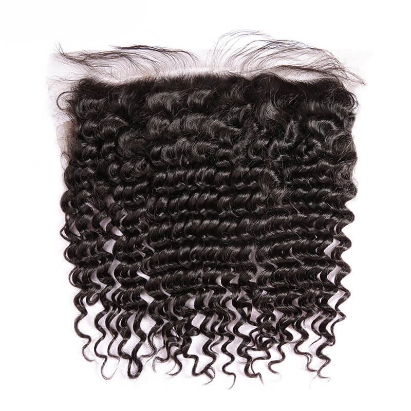 Cheapest Virgin Hair Deep Wave Lace Frontal, Natural Back lf004 1