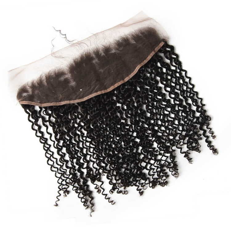 Menneskehår Frontal, Kinky Curly Lace Frontal, 10-28 tommer 0