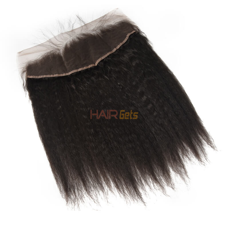 Hot rea Virgin Kinky Straight Hair 13x4 Lace Frontal Back 0