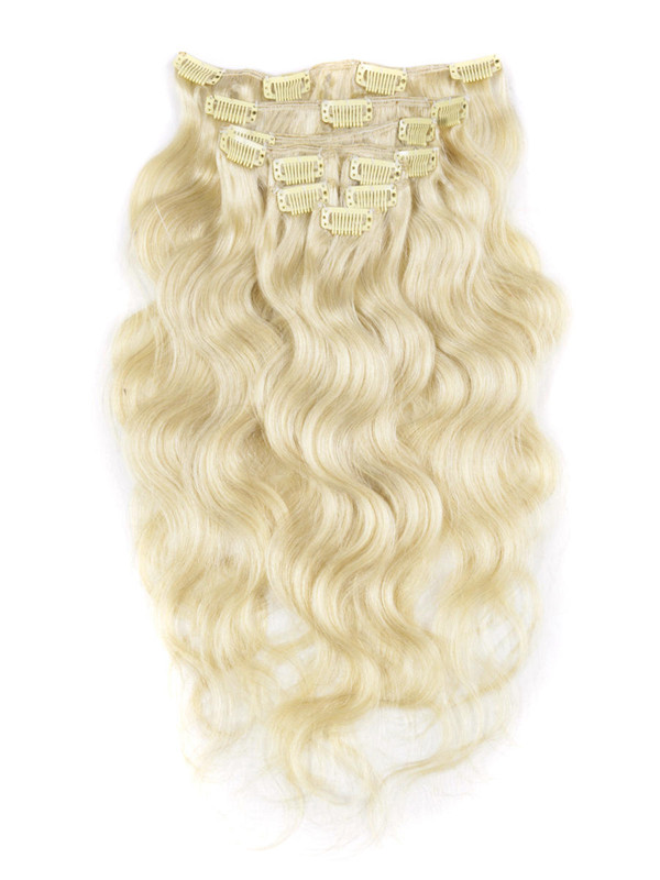 Bleach White Blonde(#613) Ultimate Body Wave Clip In Remy Hair Extensions 9 Pieces 1