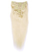 Bleach White Blonde(#613) Premium Straight Clip In Hair Extensions 7 Pieces 2 small