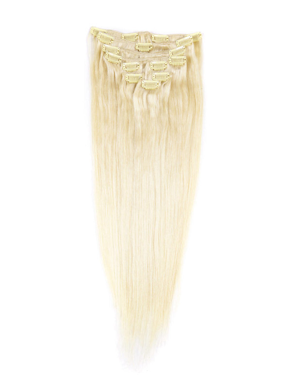 Bleach White Blonde (# 613) Ultimate Straight Clip en extensiones de cabello Remy 9 piezas 1