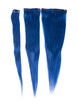 כחול(#כחול) קליפ דלוקס ישר בתוספות שיער אדם 7 חתיכות 2 small