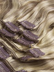 Kastanjebrun/blond(#F6-613) Premium Body Wave Clip i hårförlängningar 7 delar 2 small