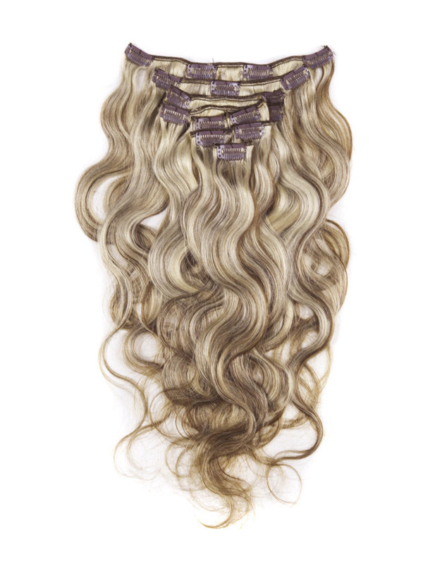 Kastanjebrun/blond(#F6-613) Ultimate Body Wave Clip i Remy Hair Extensions 9 stk. 0