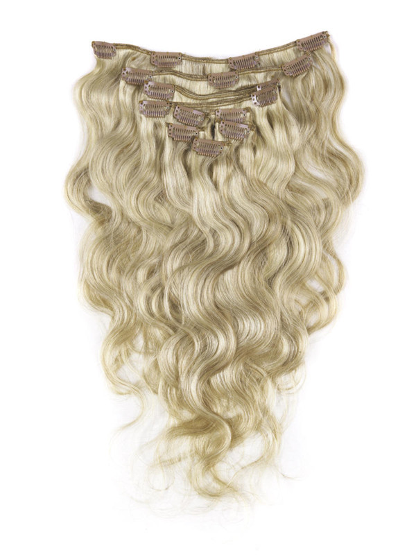 Golden Brown/Blonde(#F12-613) Ultimate Body Wave Clip In Remy Hair ...