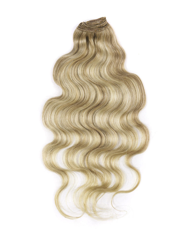 Golden Brown/Loira(#F12-613) Ultimate Body Wave Clip em Extensões de Cabelo Remy 9 Peças 1