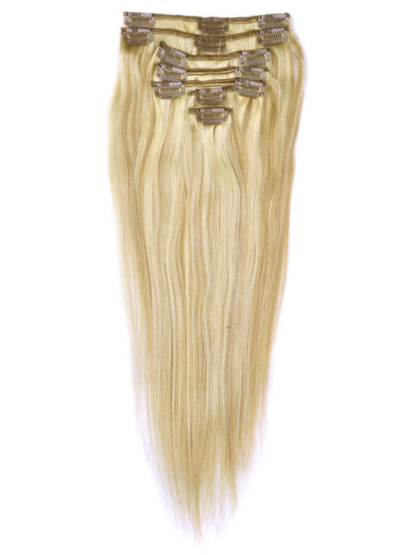 Goudbruin/Blond (#F12-613) Premium Straight Clip In Hair Extensions 7 stuks 1