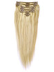 Golden Brown/Blonde(#F12-613) Premium Straight Clip In Hair Extensions 7 Pieces 1 small