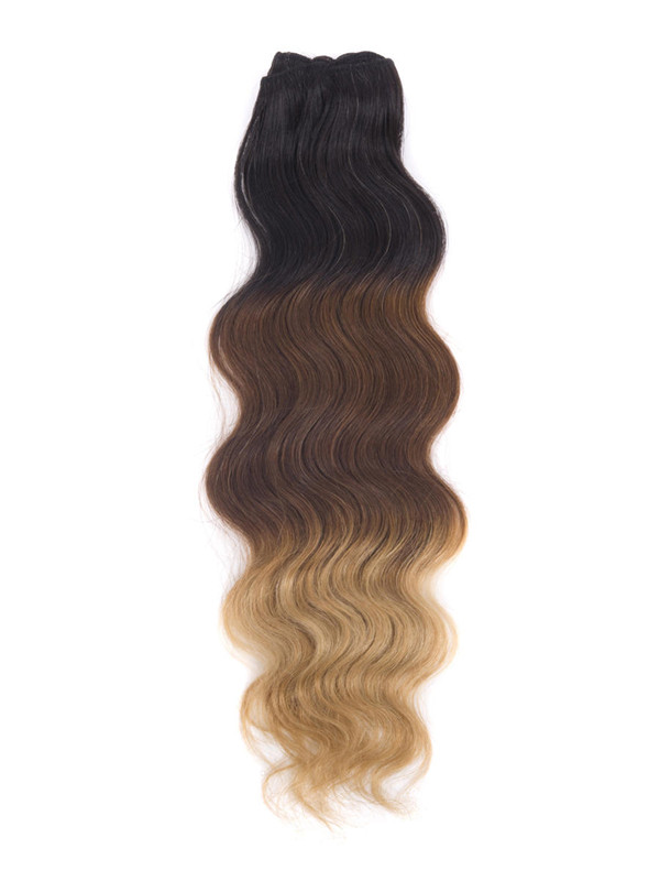 Triple Ombre(#Ombre) Deluxe Straight Clip In Human Hair Extensions 7 Pieces 0