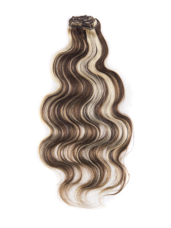 Brun/Blonde(#P4-22) Ultimate Body Wave Extensions de Cheveux Remy à Clip 9 Pièces 1