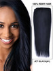 Jet Black(#1) Straight Deluxe Clip In Human Hair Extensions 7 Pieces 0 small