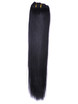 Jet Black(#1) Straight Deluxe Clip en extensiones de cabello humano 7 piezas 2 small