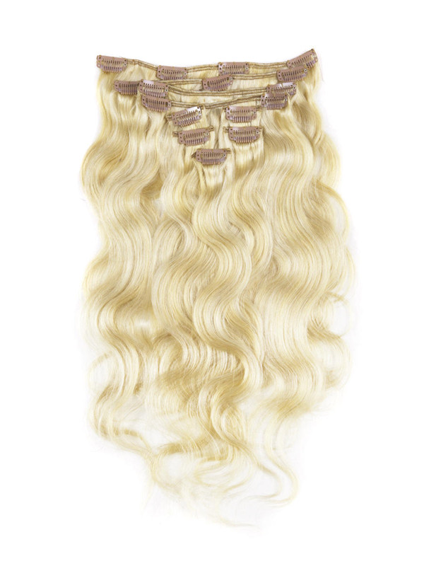 Ash/White Blonde(#P18-613) Ultimate Body Wave Clip In Remy Hair Extensions 9 Pieces cih120 0