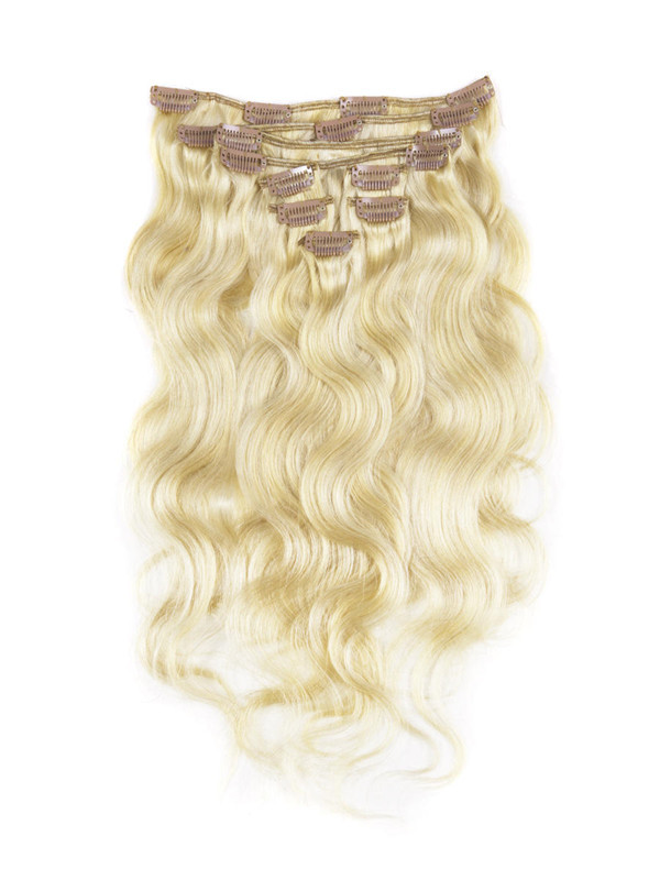 Blond cendré/blanc(#P18-613) Ultimate Body Wave Clip In Remy Hair Extensions 9 pièces 0