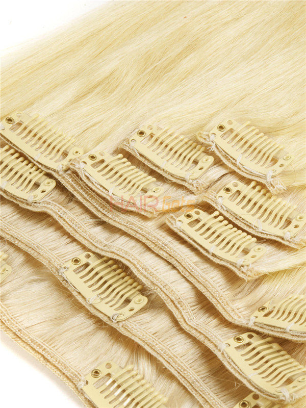 Ash/White Blonde(#P18-613) Ultimate Straight Clip In Remy Hair Extensions 9 Pieces 0