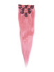 Clipe reto de luxo rosa (#rosa) em extensões de cabelo humano 7 peças 1 small
