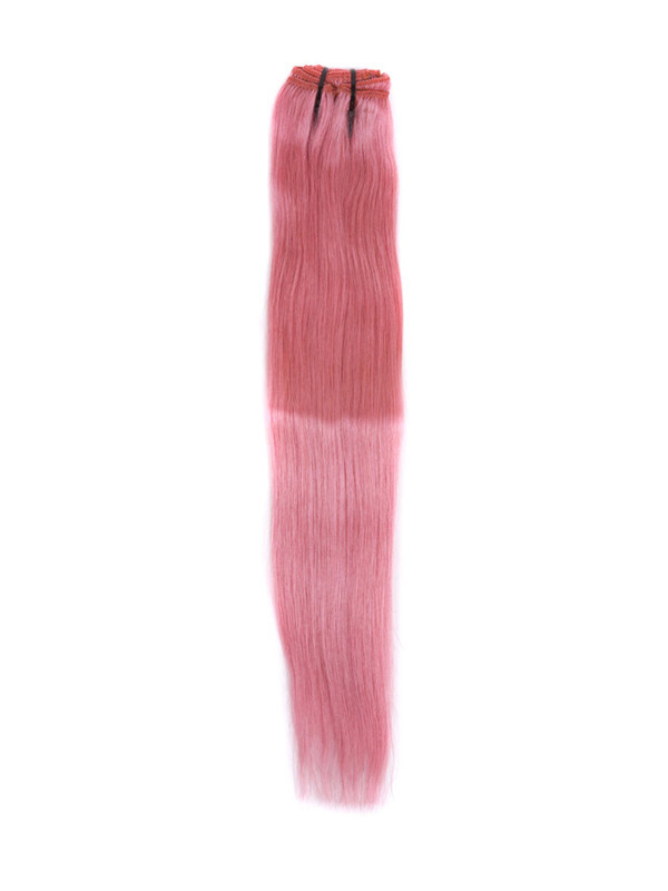 Clipe reto de luxo rosa (#rosa) em extensões de cabelo humano 7 peças 2