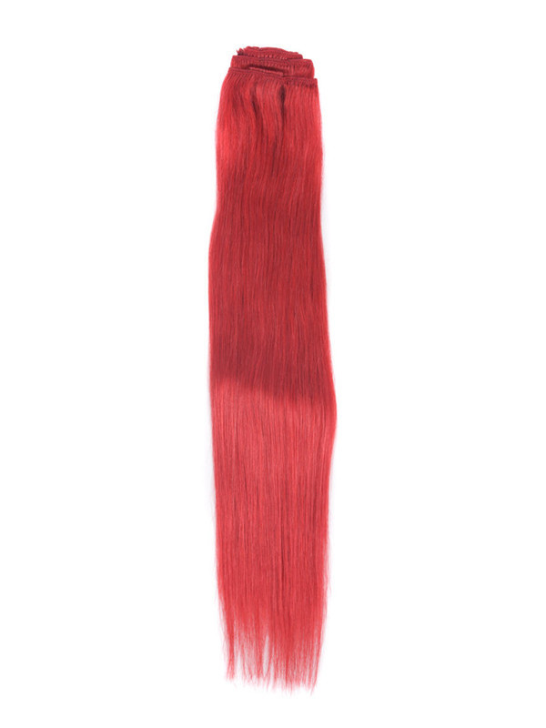 Rot (#Red) Premium Straight Clip In Hair Extensions 7 Stück 4