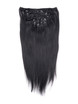 Jet Black(#1) Straight Ultimate Clip In Remy Hair Extensions 9 stk. 1 small