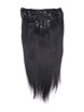 Jet Black (# 1) Straight Ultimate Clip en extensiones de cabello Remy 9 piezas 1 small