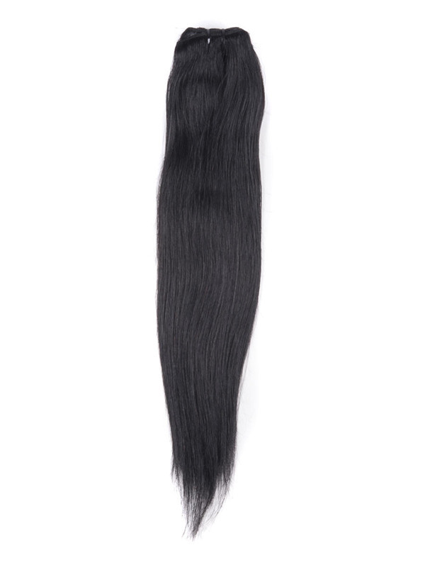 Jet Black (# 1) Straight Ultimate Clip In Remy Hair Extensions 9 шт. 3