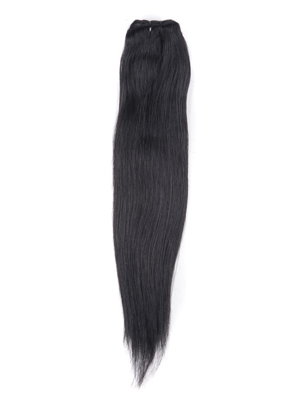 Jet Black (# 1) Straight Ultimate Clip en extensiones de cabello Remy 9 piezas 3