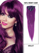 Violet(#Violet) Premium Straight Clip In Hair Extensions 7 Pieces 0 small