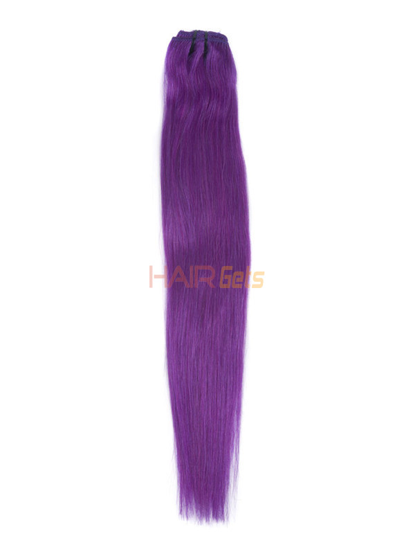 Violet(#Violet) Premium Straight Clip In Hair Extensions 7 Pieces 4
