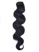 Jet Black(#1) Body Wave Deluxe Clip I Human Hair Extensions 7 stk 1 small