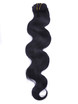 Jet Black (#1) Body Wave Deluxe Clip-in Extensions van echt haar 7 stuks 1 small