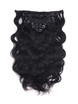 Jet Black(#1) Body Wave Ultimate Clip In Remy Hair Extensions 9 stk. 0 small