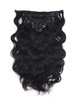 Jet Black(#1) Body Wave Ultimate Clip In Remy Hair Extensions 9 delar 0 small