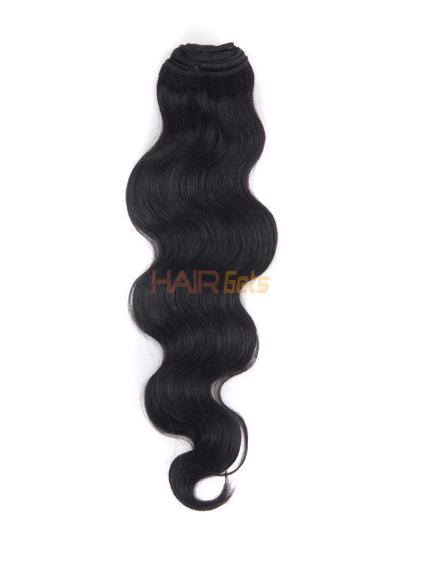 Jet Black(#1) Body Wave Ultimate Clip In Remy Hair Extensions 9 stk. 2