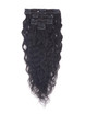 Jet Black(#1) Deluxe Kinky Curl Clip In Human Hair Extensions 7 Pieces cih008 0 small
