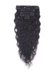 Jet Black(#1) Deluxe Kinky Curl Clip-in Extensions van echt haar 7 stuks 0 small