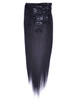 Natural Black(#1B) Deluxe Silky Straight Clip In Human Hair Extensions 7 Pieces 0 small