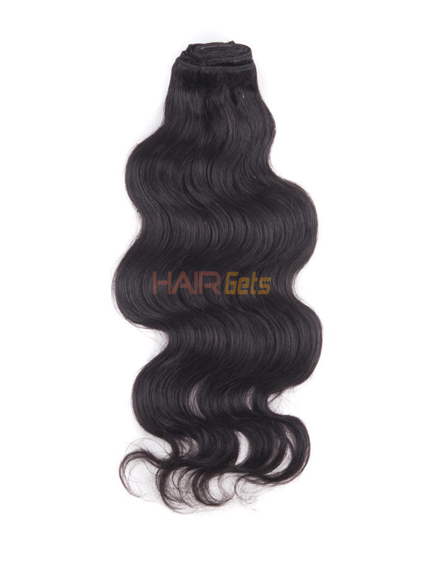 Natural Black(#1B) Deluxe Body Wave Clip In Human Hair Extensions 7 Pieces 0
