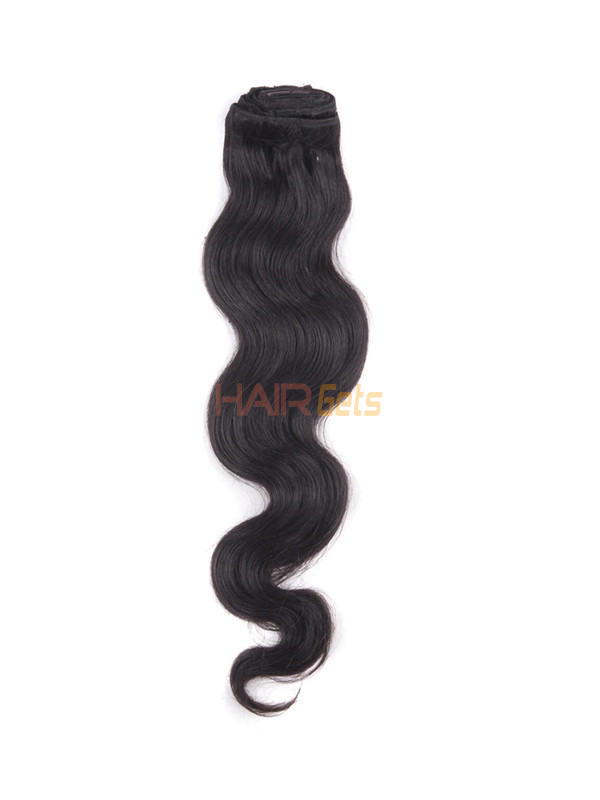 Naturel noir (# 1B) Deluxe Body Wave Clip dans les extensions de cheveux humains 7 pièces 1