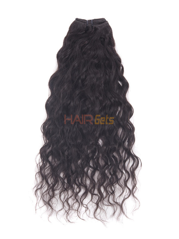 Naturlig sort(#1B) Premium Kinky Curl Clip In Hair Extensions 7 stk 1