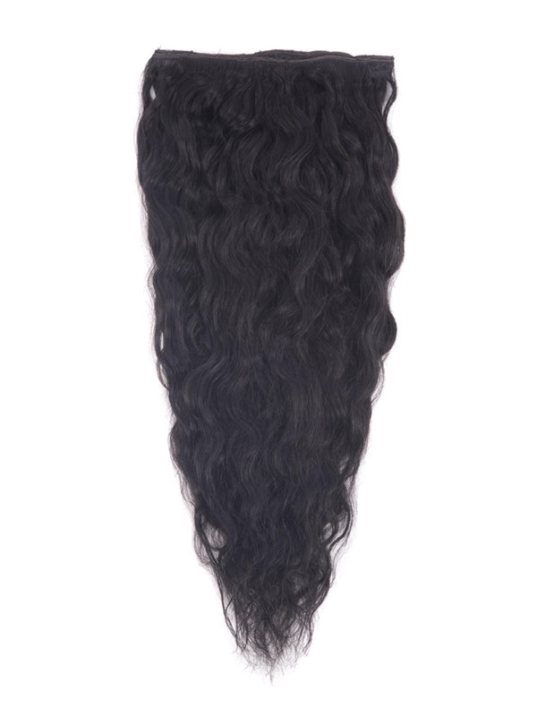 Natural Black(#1B) Premium Kinky Curl Clip In Hair Extensions 7 Pieces 2